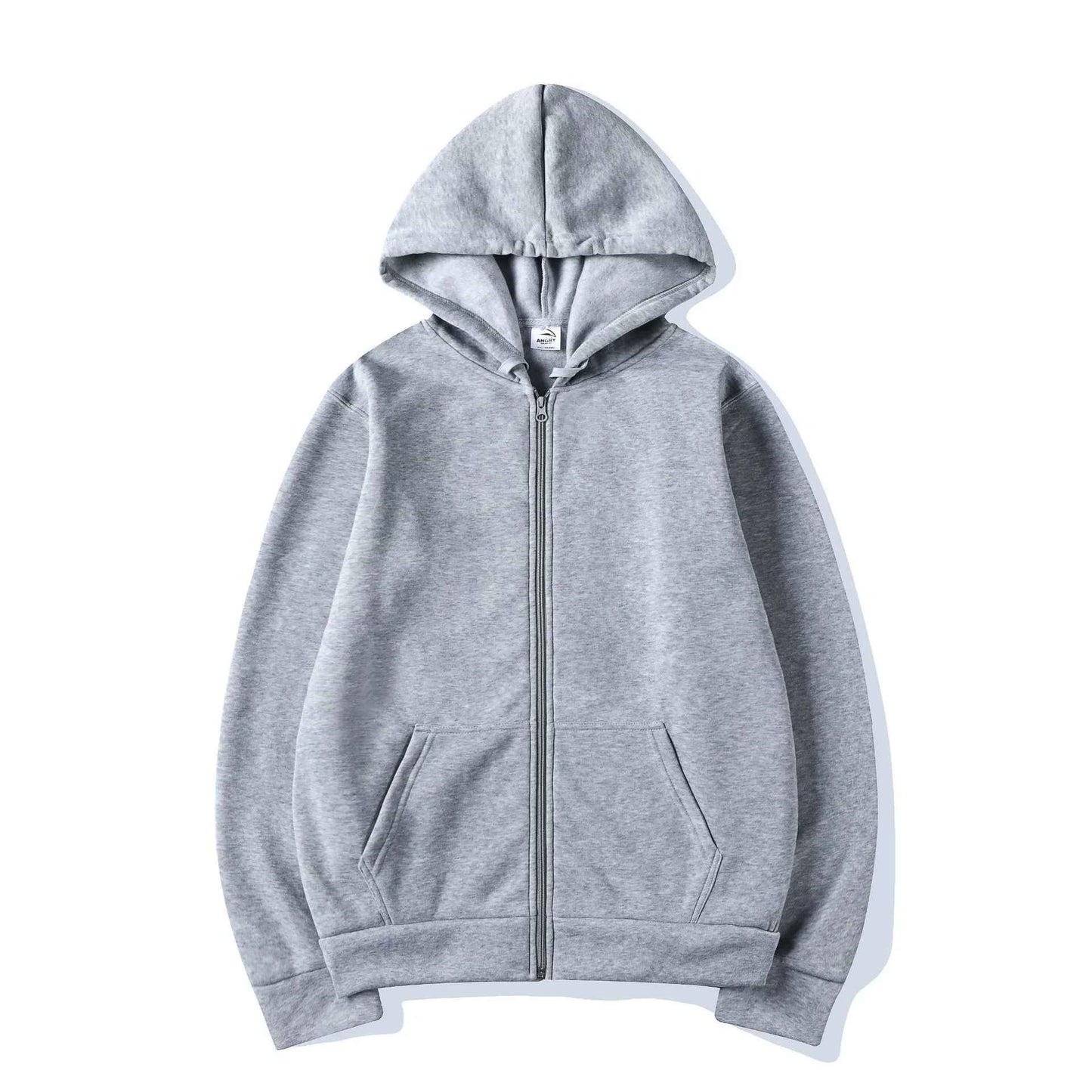 Unisex Zip-Up Hoodie – Autumn/Winter, Oversized Fit, Casual Streetwear Style.