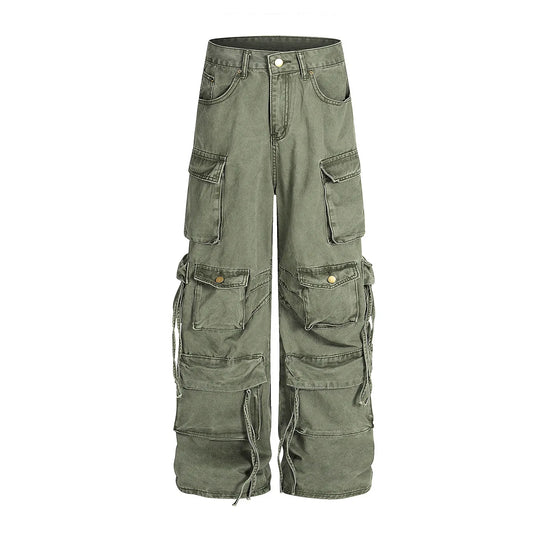 2025 Premium Men’s Cargo Pants – Wide-Leg Canvas, Utility Pocket Design”